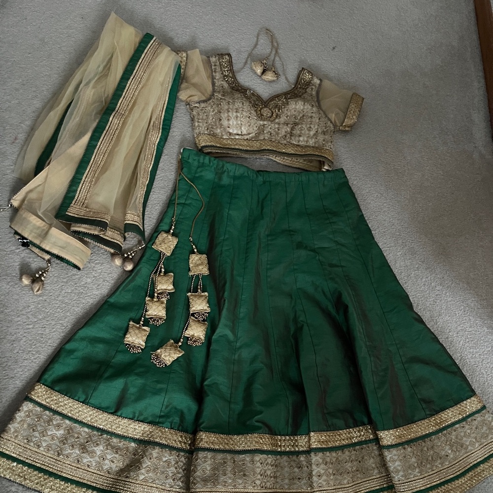This is gently used lengha choli for women.